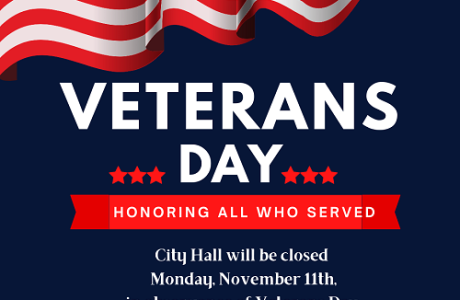 City Hall Closed for Veterans Day