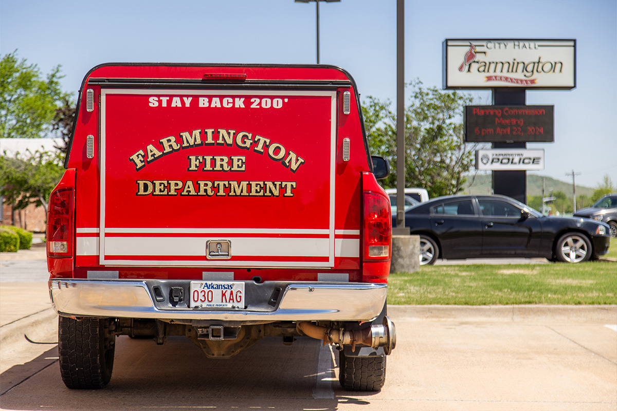 Farmington Fire Department pickup truck with department's logo