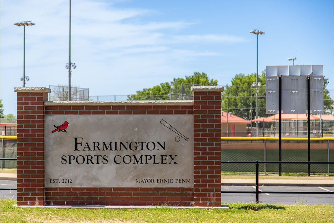 Farmington sports complex pedestal