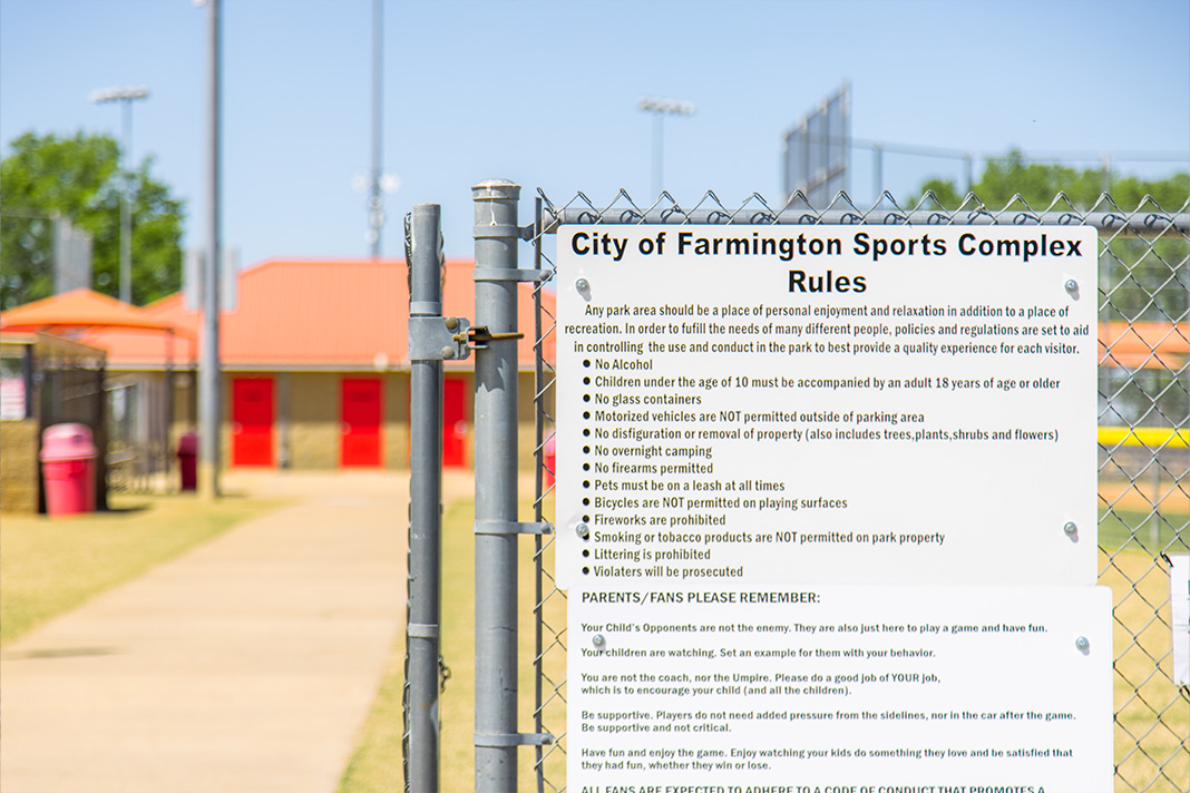 Farmington sports complex rules